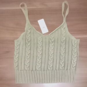 💎NWT American Eagle Crop Tank Top Olive Size Small